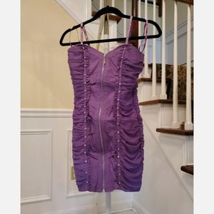 Purple Strapless Dress Size S (Comes With Straps)